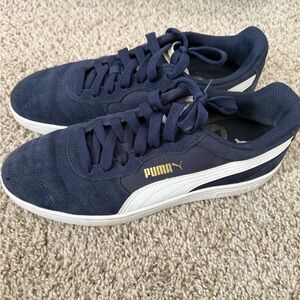 PUMA Men's Dark Blue and White Sneakers